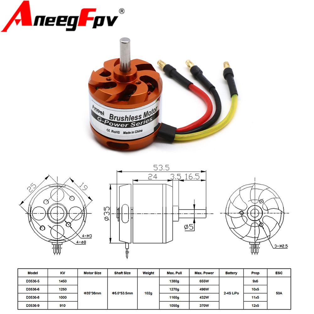 Rc Helicopter Mini - D3536 910KV 1000KV 1250KV 1450KV Brushless